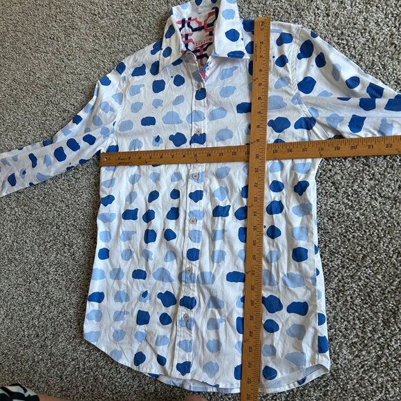 Tizzie Womens Sz Small Polka Dot Button-Down Shirt Long Sleeve - Picture 8 of 9